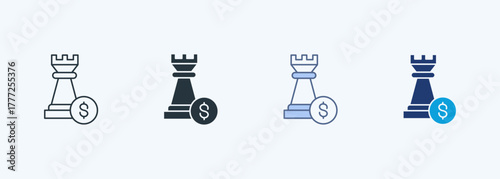 Financial Strategy Multiple Style Icon Collection