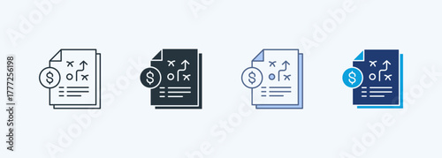 Financial Planning Multiple Style Icon Collection