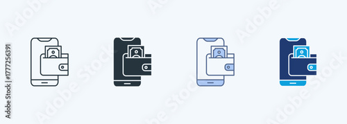 Mobile Wallet Multiple Style Icon Collection