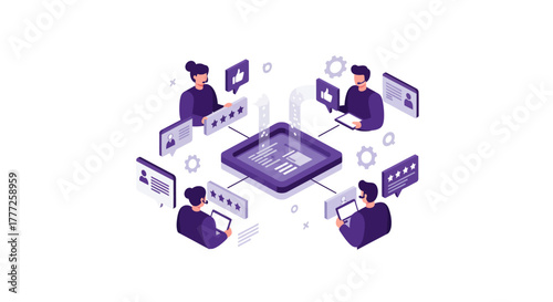 Customer Service Team Analyzing Data and Feedback.