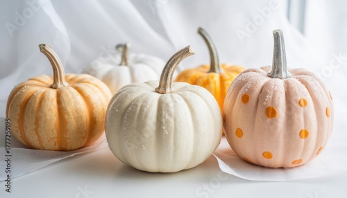 Wallpaper Mural Set of colorful glass pumpkins isolated on white background Torontodigital.ca