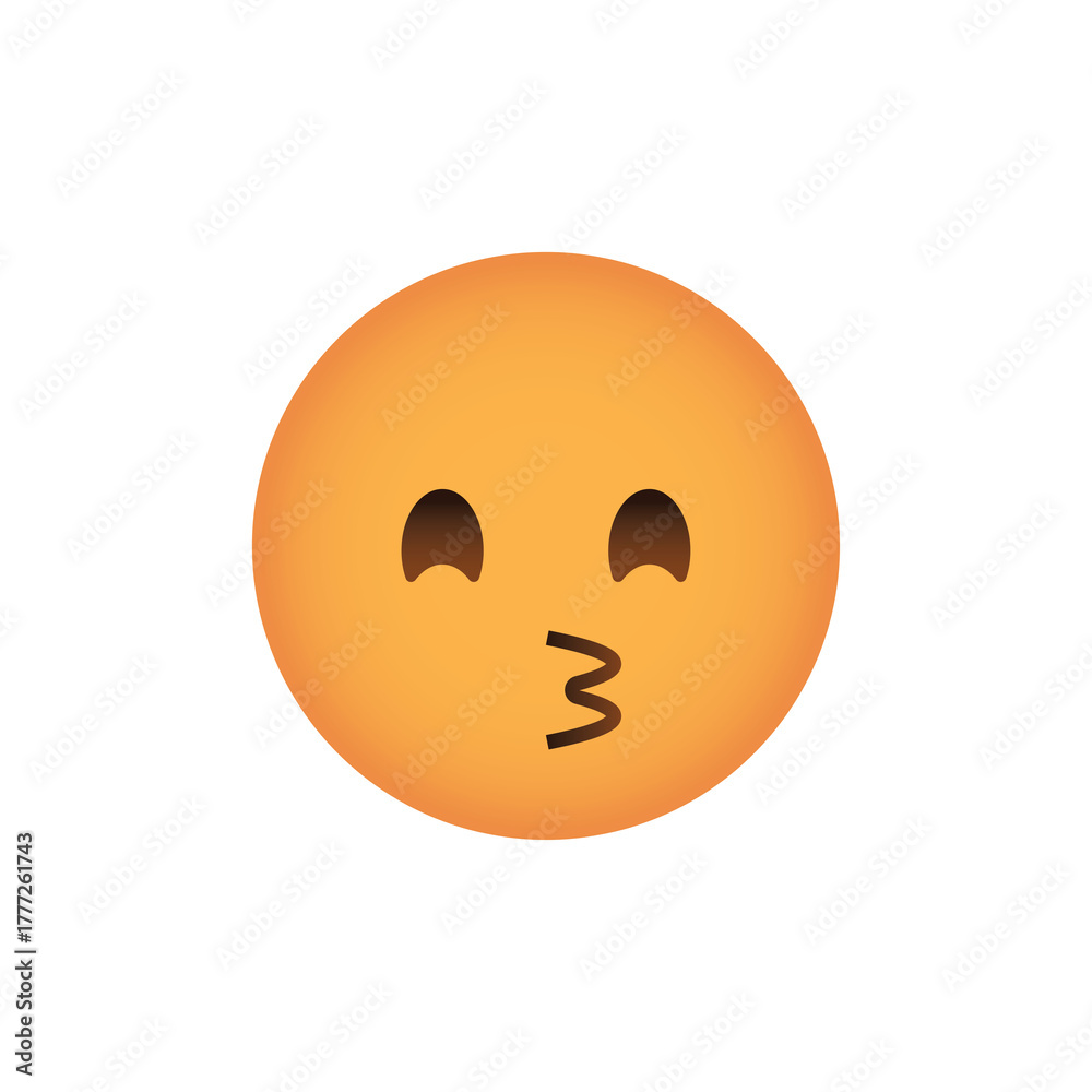 Fototapeta premium Orange Emoji Face Blowing Kiss With Transparent Background