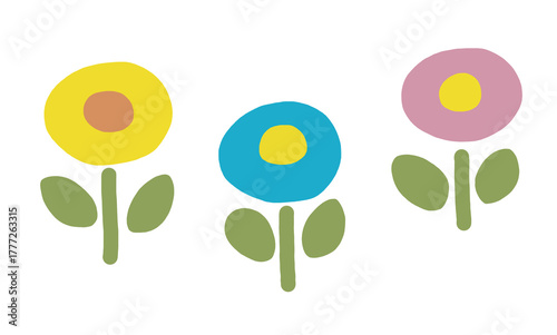 北欧風の花のイラストセット①