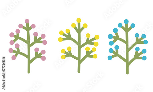 北欧風の花のイラストセット③