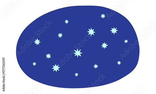 切り取られた星空のシンプルなイラスト