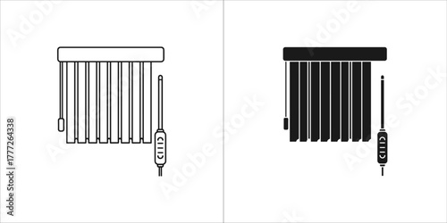 Set of vertical blinds icon