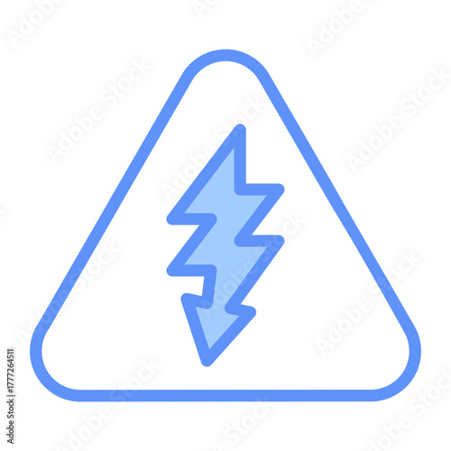 Voltage Outline Blue Color Icon