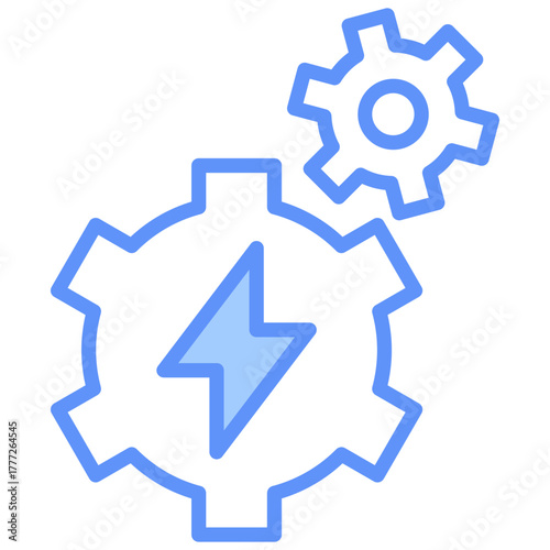 Energy Outline Blue Color Icon