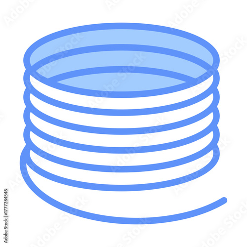 Cable Outline Blue Color Icon