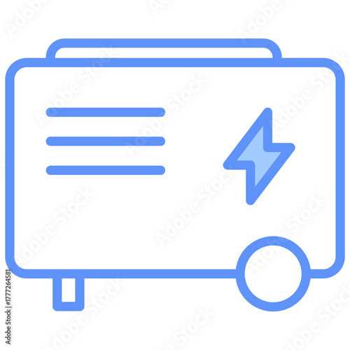 Generator Outline Blue Color Icon