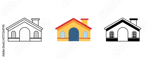 Modern school building isolated vector illustration