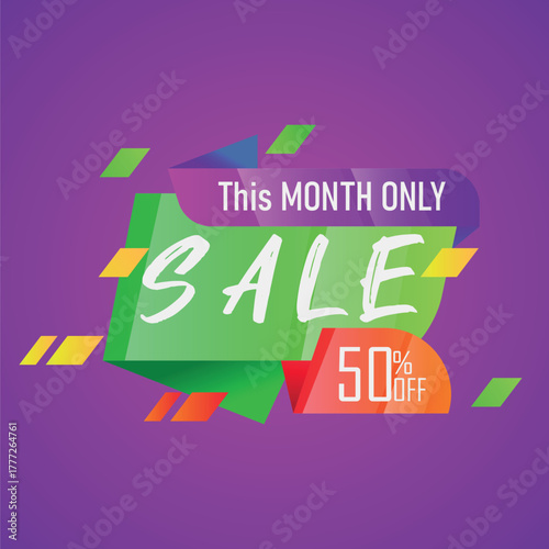Super sale 50% discount vector banner template design sale tag banner poster flyer