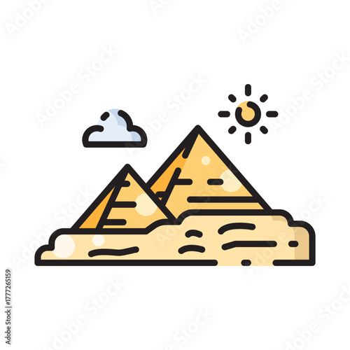 Landmark Pyramid Point Icon Design. Illustration Vector Design