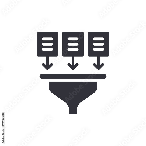 Data Filtering With Multiple Documents Solid Graphic Icon