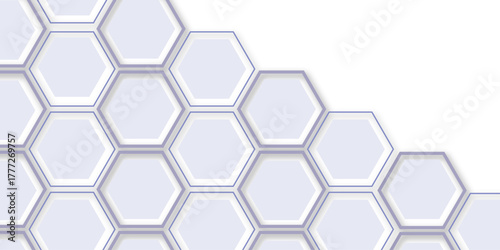 Modern abstract hexagon pattern background with soft shadows and 3D layered effect. Futuristic geometric honeycomb design in light pastel tones. Minimal tech wallpaper for corporate and digital design