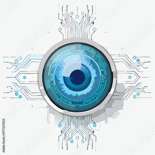 Artificial intelligence eye with interconnected circuit board design concept