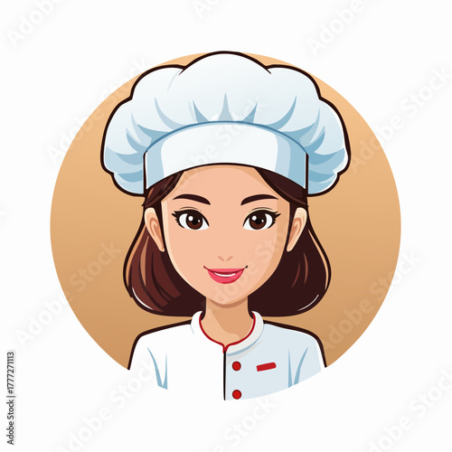 Charming Chef Portrait: A Delightful Character Illustration in Culinary Arts