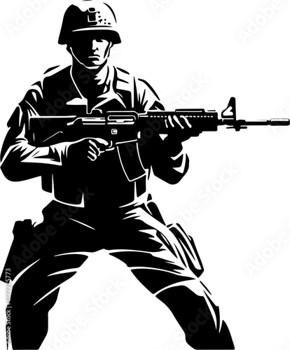 Army Soldiers Silhouette SVG Bundle | Military Troops Vector Design"