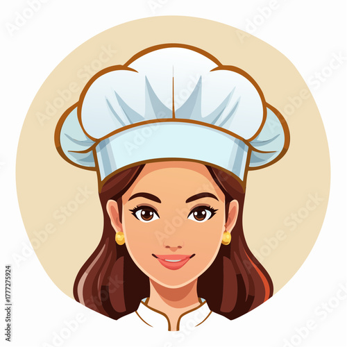 Delightful chef portrait illustration showcasing expertise and culinary artistry