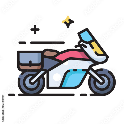 Motorcycle Traveler Icon Design. Illustration Vector Design