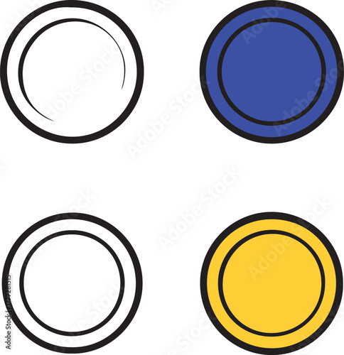 Gold coin icon set, currency money coin symbols, editable black vector, solid black line outline filled minimal thin stroke, wealth fortune gold coin icons for finance and celebration buyers