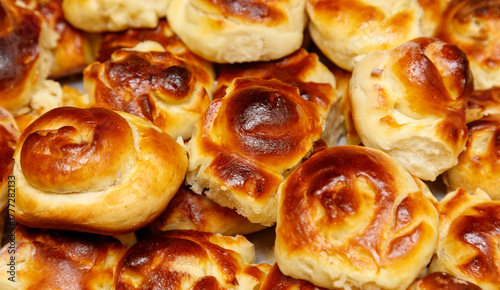 A stack of cinnamon rolls