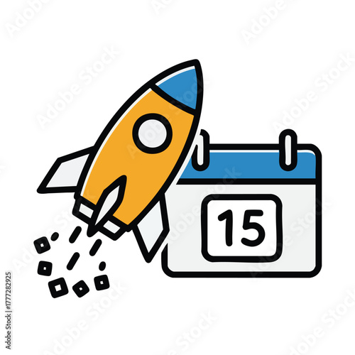 Vibrant Rocket Icon Illustration Dynamic Propulsion.