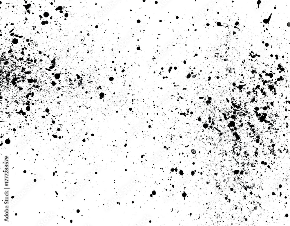 Obraz premium Schwarzer Farbsplash Grunge Fleck isoliert auf weißem Hintergrund – abstrakter Farbklecks, Freisteller, transparent