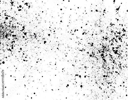 Schwarzer Farbsplash Grunge Fleck isoliert auf weißem Hintergrund – abstrakter Farbklecks, Freisteller, transparent