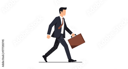 A businessman confidently strides forward, showcasing the dynamic energy of corporate endeavors