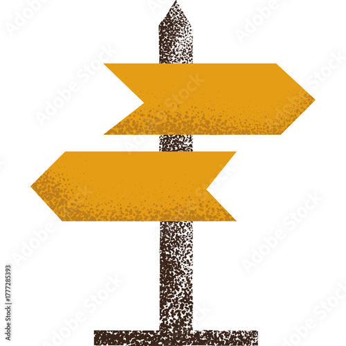 Pencil Graphic of a Wooden Direction Signages