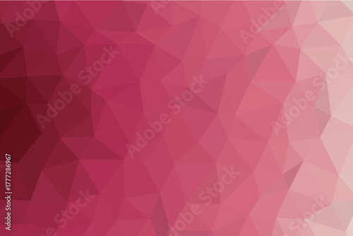 Elegant polygon abstract background with deep red and rose gradient tones blending softly. Modern low poly geometric design perfect for web, print, and stylish digital creative artwork.