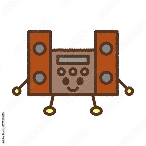 キャラクター風の単品アイコンイラスト　ステレオ