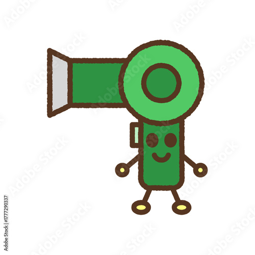 キャラクター風の単品アイコンイラスト　ドライヤー