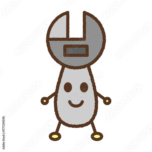 キャラクター風の単品アイコンイラスト　レンチ