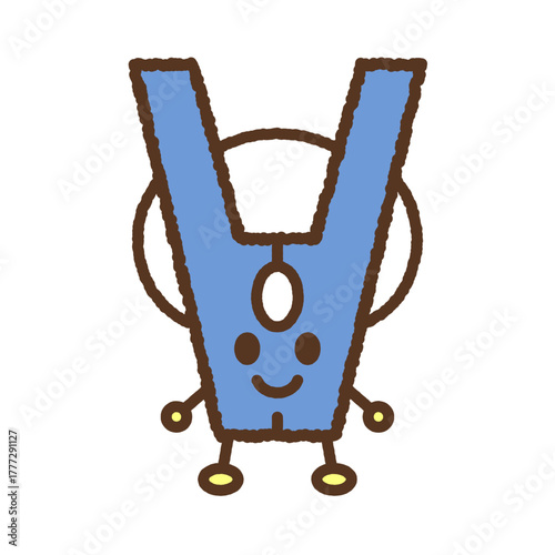 キャラクター風の単品アイコンイラスト　洗濯バサミ