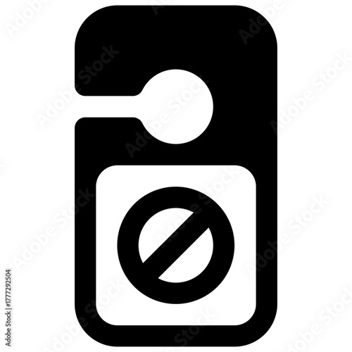 Do not disturb sign. Outlined stroke vector icon with black-filled details.
