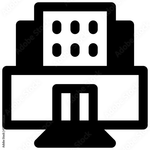 Resort hotel. Outlined stroke vector icon with black-filled details.