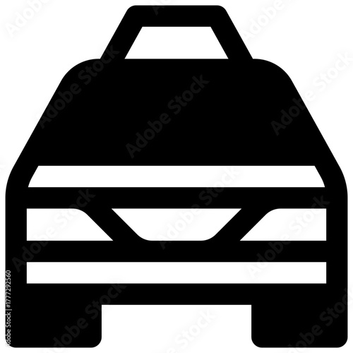 Taxi service. Outlined stroke vector icon with black-filled details.