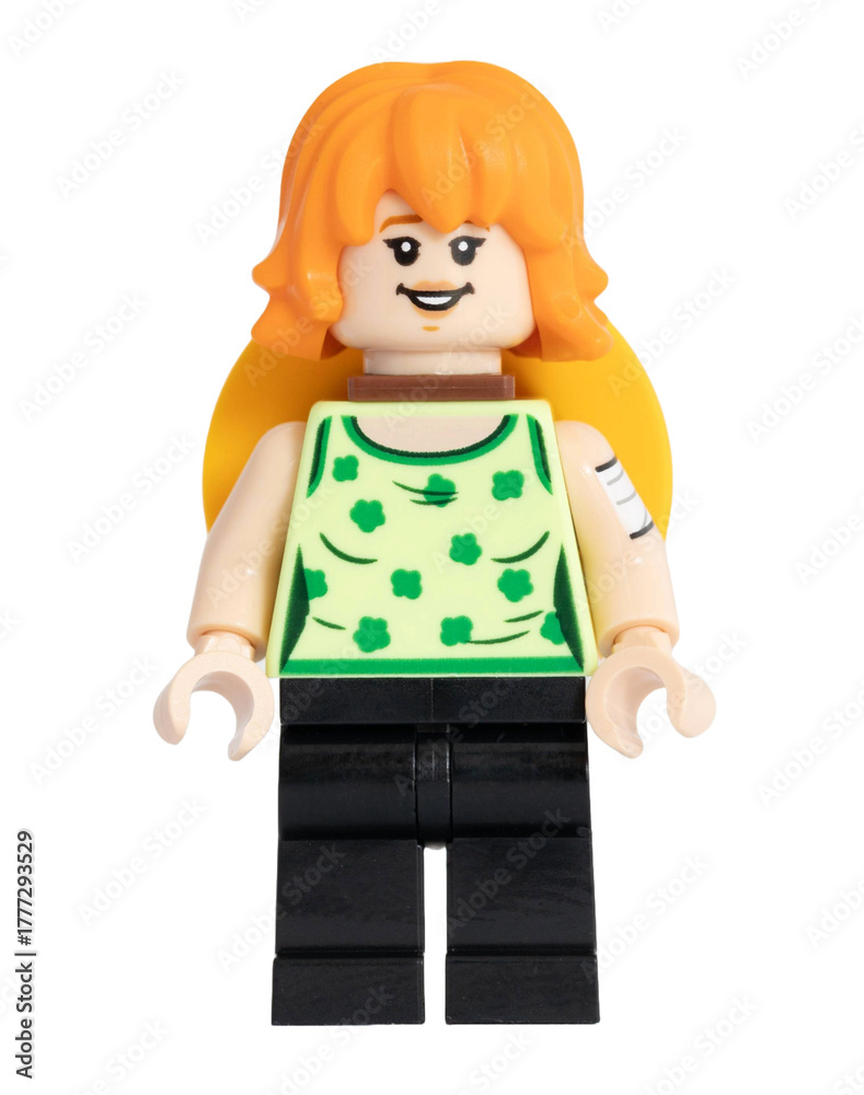 Obraz premium Dortmund - Deutschland 4. November 2025 - Lego Figur Nami lacht der Serie One Piece - Studio Aufnahme 
