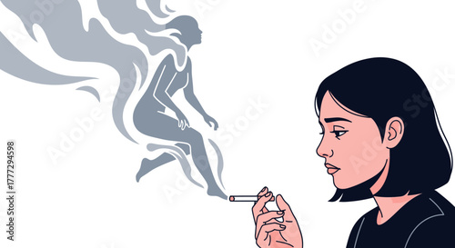 Smoker Contemplating Spirit: Evoking the Consequences of Addiction with Graphic Design