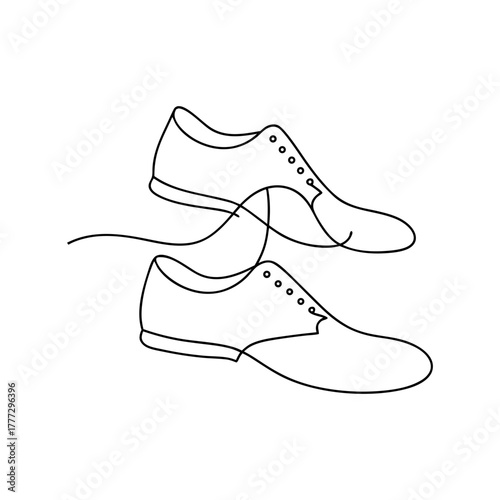 Continuous line drawing of classic dress shoes minimalist art