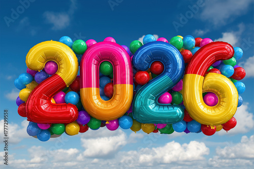 Number 2026 formed by color...
