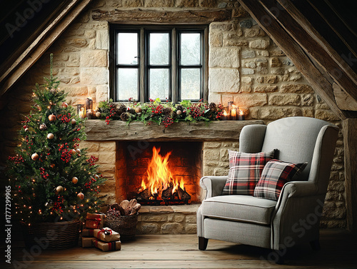 a cozy Christmas interior