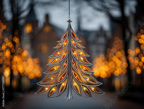 a single Christmas tree dec...