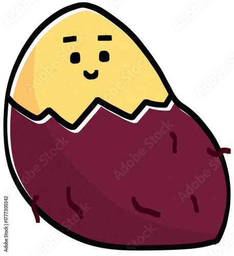 아기자기한 귀여운 군 고구마 캐릭터