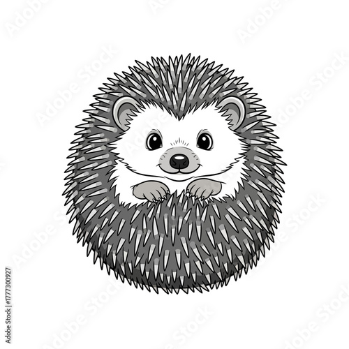 Charming Cute Cartoon Hedgehog Illustration With Friendly Face and Spines