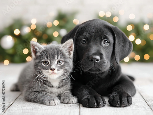 Christmas puppies and kittens