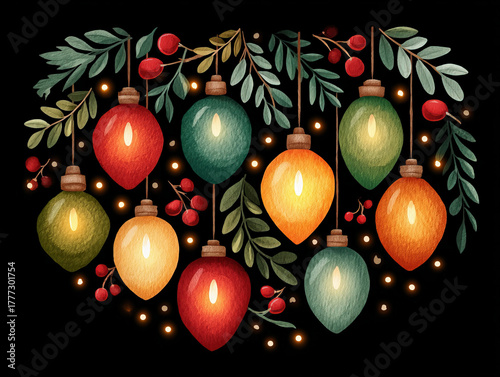 Christmas tree lights vector