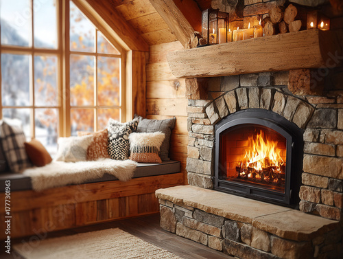 cozy cabin fireplace